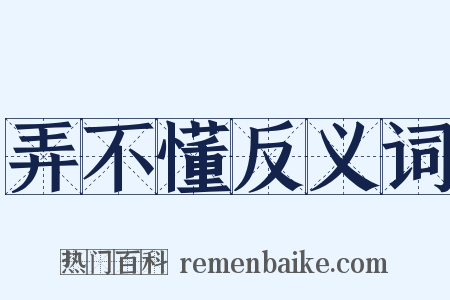 弄不懂反义词是什么意思的图片